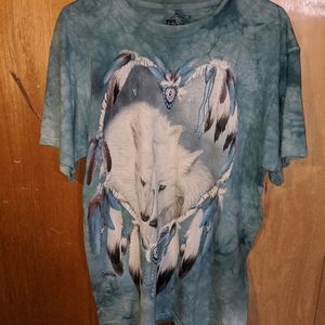 Native American style shirt with wolves.